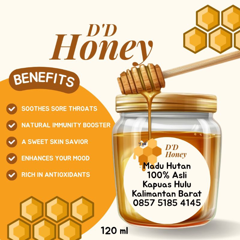 

D'D HONEY 120 ml /MADU HUTAN/MADU ASLI/KAPUAS HULU