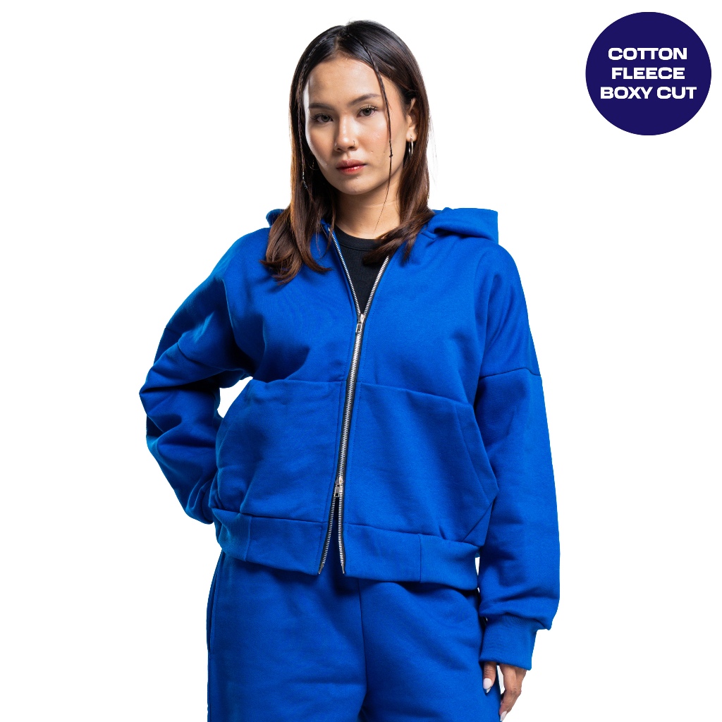 JORN - Boxy Double Zip Blue Electrik / Zipper Hoodie Boxy / Zipper Boxy / Zipper Boxy 300/330430gsm 