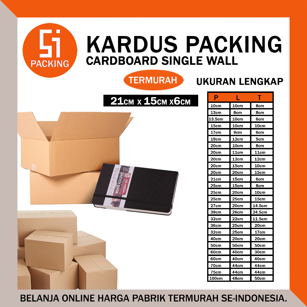

Kardus Packing Karton Box 21x15x6 cm Dus Single Layer Coklat Polos Tebal Termurah - Rusfet 21 x 15 x 6 cm