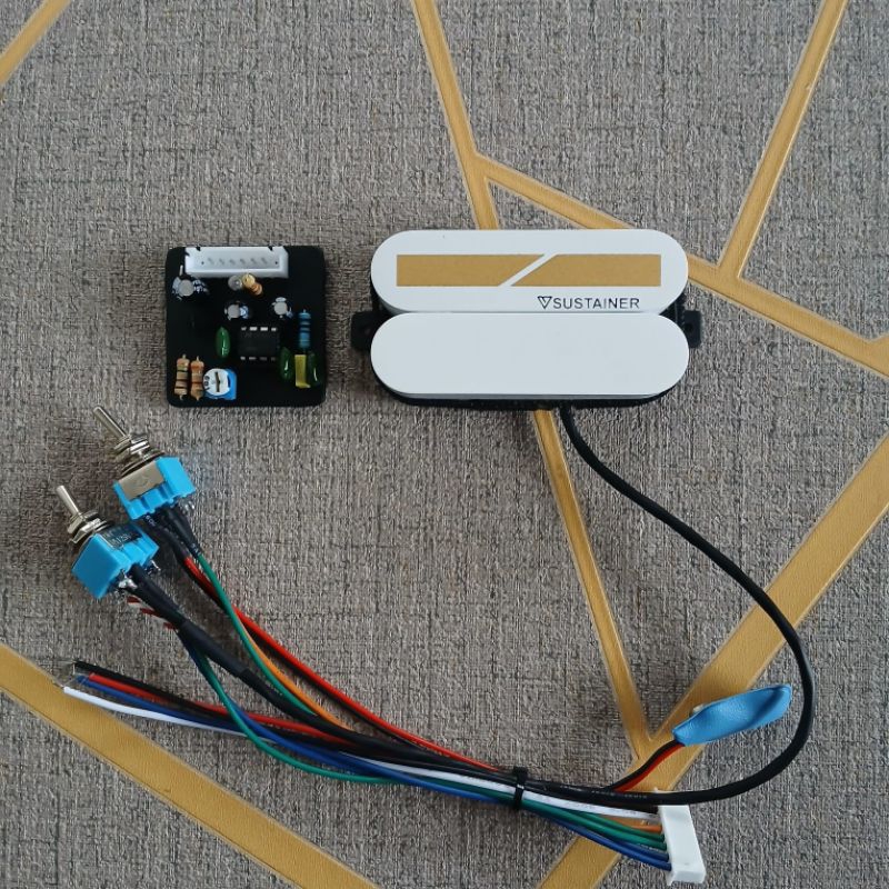 SUSTAINER PICKUP GITAR MODEL SUSTAINIAC WHITE GOLD 3 MODE || SUSTAINIAC CUSTOM VEYZ SUSTAINER || PIC