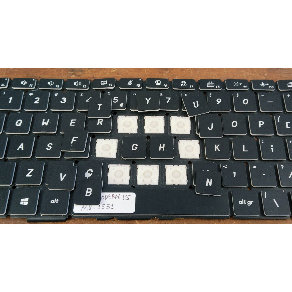 Tuts Tombol Keyboard Msi Modern 15 MS15551