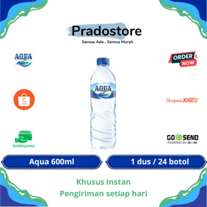 

Aqua Air Mineral Kemasan 600ml [ 1 dus / 24 botol ]