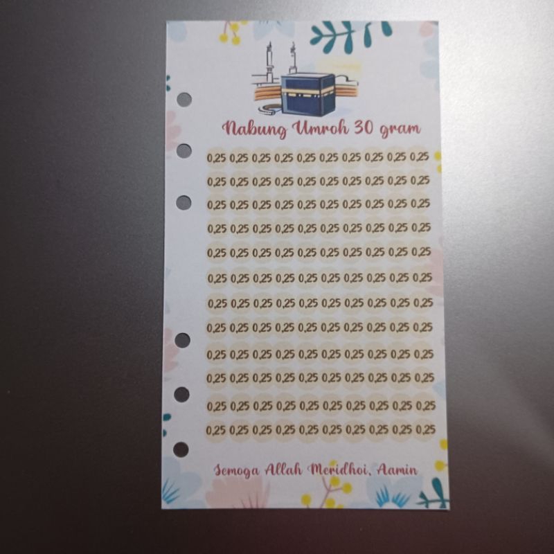 

Nabung Umroh Kertas Binder A6
