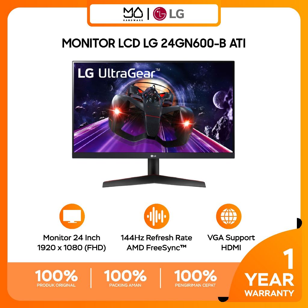 Monitor Gaming LG 24GN60R-B UltraGear 23.8" Full HD 144Hz IPS