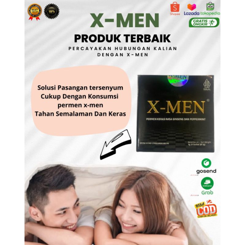 PAKET 2 BOX PERMEN X MEN STAMINA HERBAL BPOM HALAL