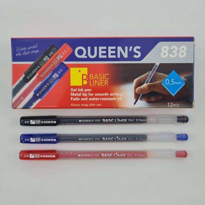 

Pena / Pulpen Gel Ink Faster Queen's 838 0.5 MM - Hitam