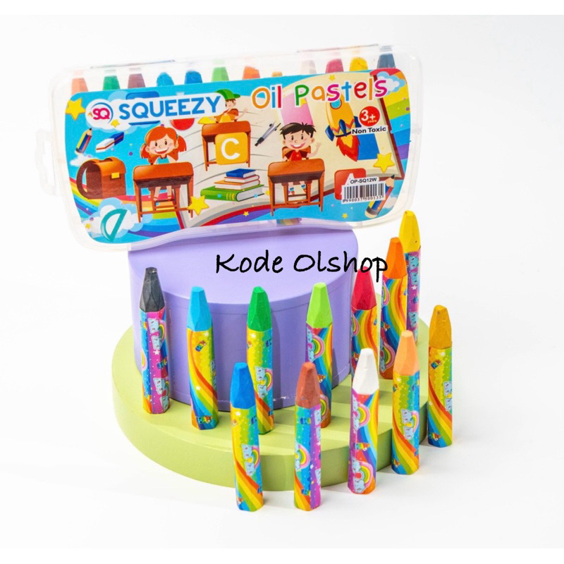

Kode Atk - Crayon Warna Squeezy 12 warna - 24 Warna / Crayon Oil Pastel Anak Squeezy isi 12 Warna dan 24 Warna