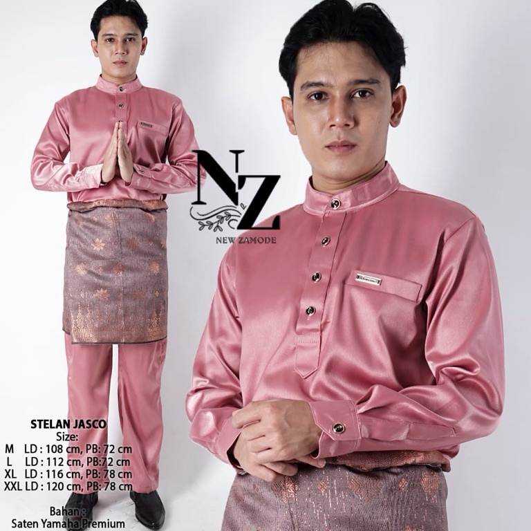 KODE P2U Setelan Baju Melayu Dewasa Pria Tanpa Songket  Baju Kurung Melayu Tanpa Songket