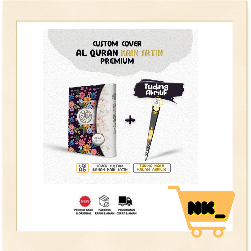 

NK - Cover Al-quran Hanya Cover saja tanpa al-quran ukuran A5 Bahan Satin ( Banyak Varian , Lebih Eksulisif Motif Bunga)