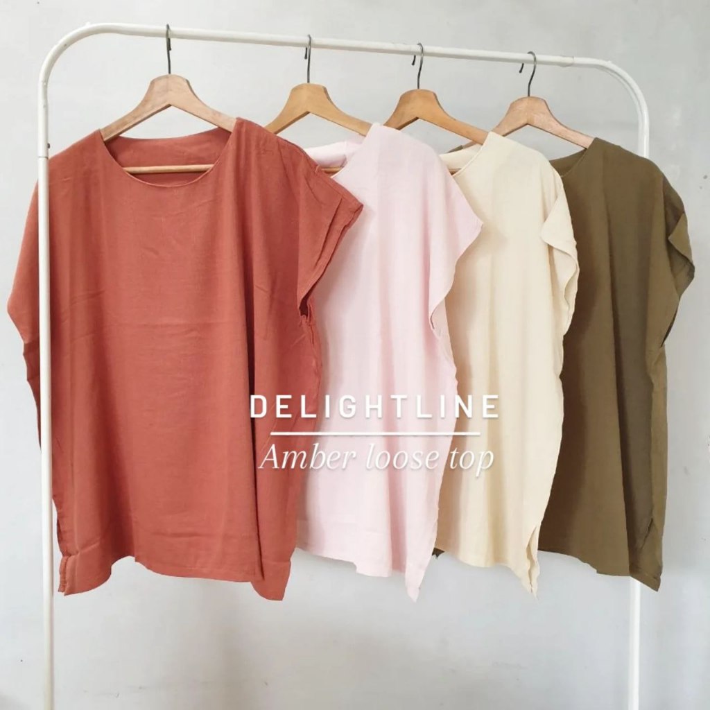 DELIGHTLINE AMBER LOOSE TOP - ATASAN KAOS RAYON CRINKLE BIGSIZE - JUMBO TOP