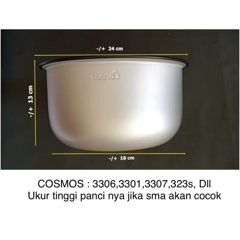 Panci Cosmos CRJ-3301 CRJ-3306 Panci Rice Cooker Magicom Cosmos CRJ3306 3301 323s,dll  1,8 L Liter p
