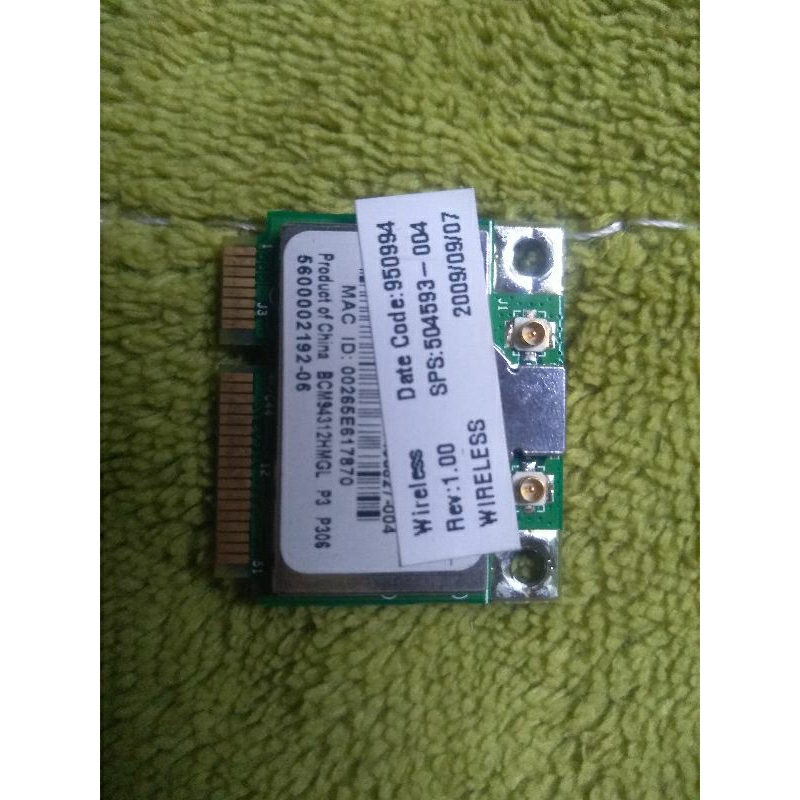 WIFI WIRELESS BROADCOM BCM94312HMG 802.11 b/g PCI-E Half mini. 4.3 HP COMPAQ 510 515