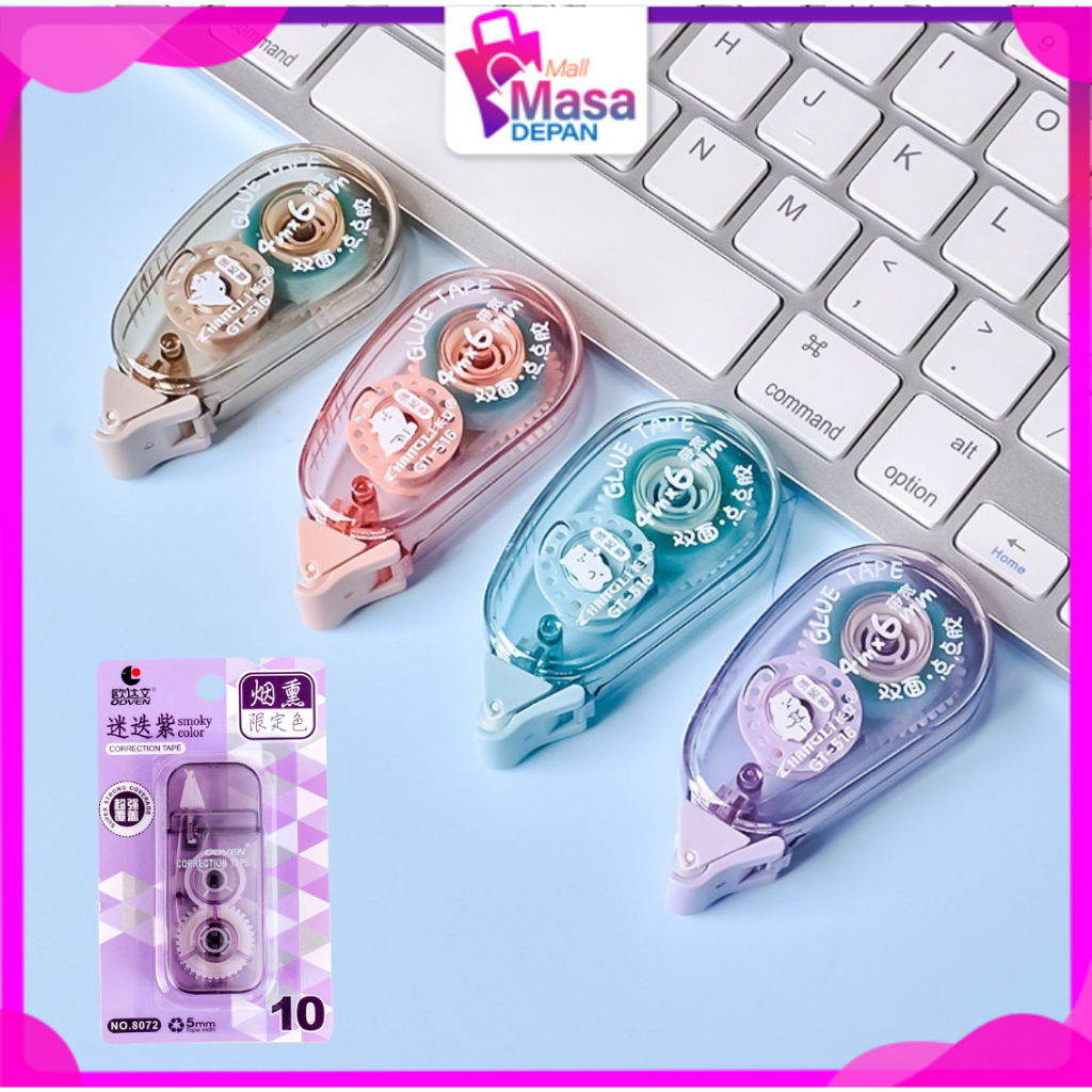 

MMD Glue Tape Roll 4M Double Tape Roller Tape Glue Super Kuat Tidak Beracun Lem Kertas Untuk Journaling Lem Titik DIY Perlengkapan Alat Tulis Kantor Pita Rol Perekat Dua Sisi t