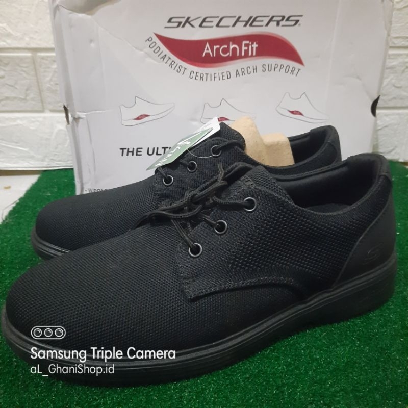 Sepatu Formal Pria Skec ARCH FIT OGDEN 204743 BBK Men Original
