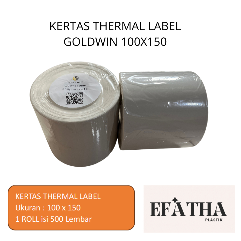 

KERTAS STICKER THERMAL RESI LABEL GOLDWIN 100X150MM ISI 500 PCS
