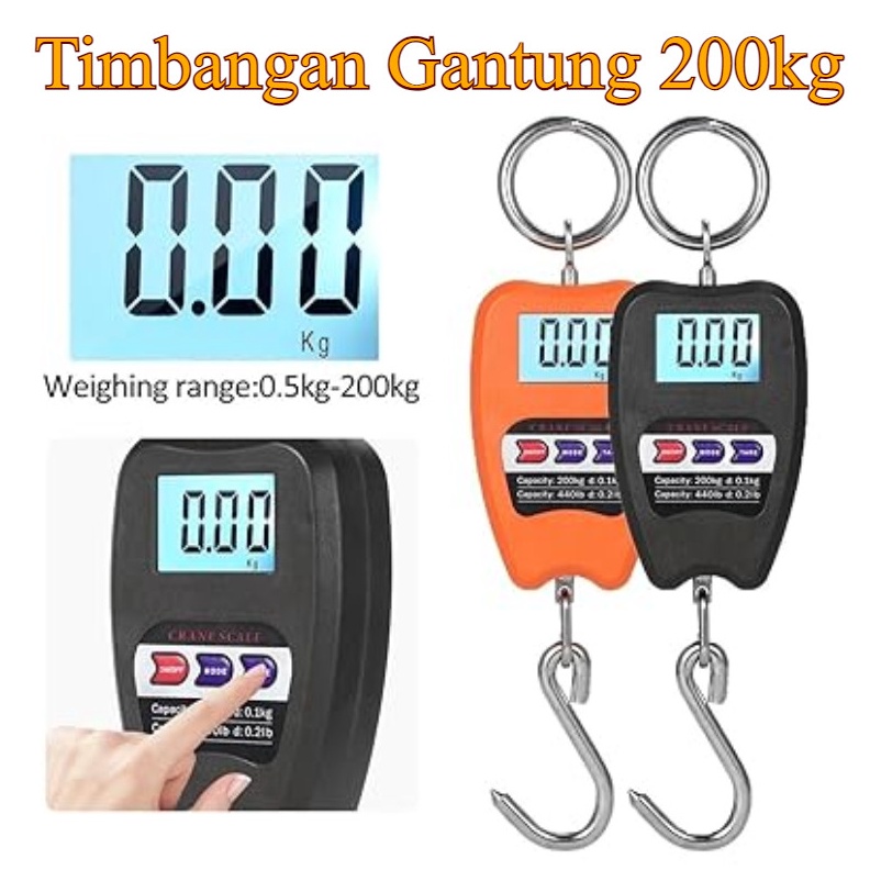 KODE D93I Timbangan Gantung Digital 2Kg Timbangan Gantung Barang 2Kg Timbangan Digital Gantung Stain