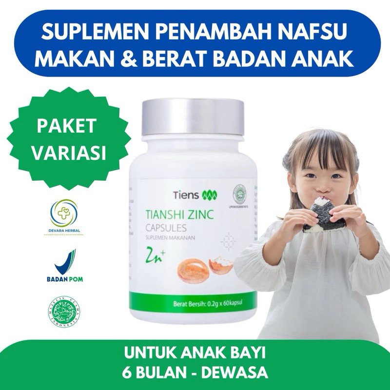 Zinc Vitamin Penambah Nafsu Makan Anak /Penggemuk Badan-Penambah Berat Badan Anak Cepat & Ampuh BPOM