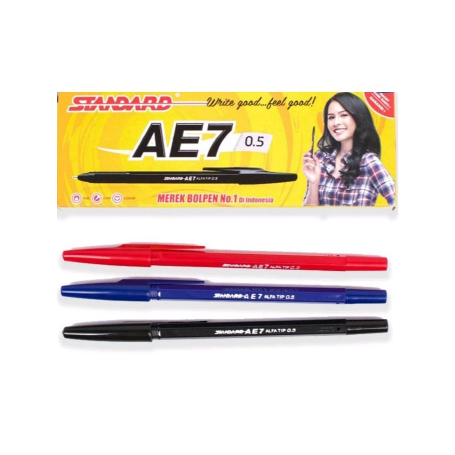 

Pulpen Standard AE7 1 Pack (12 Pcs)/ Ball Pen / Pena 0.5mm Standard AE7