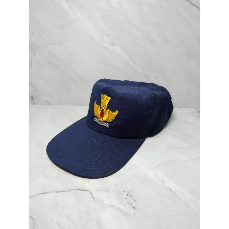 TOPI SMP BIRU POLOS / TOPI SEKOLAH SMP