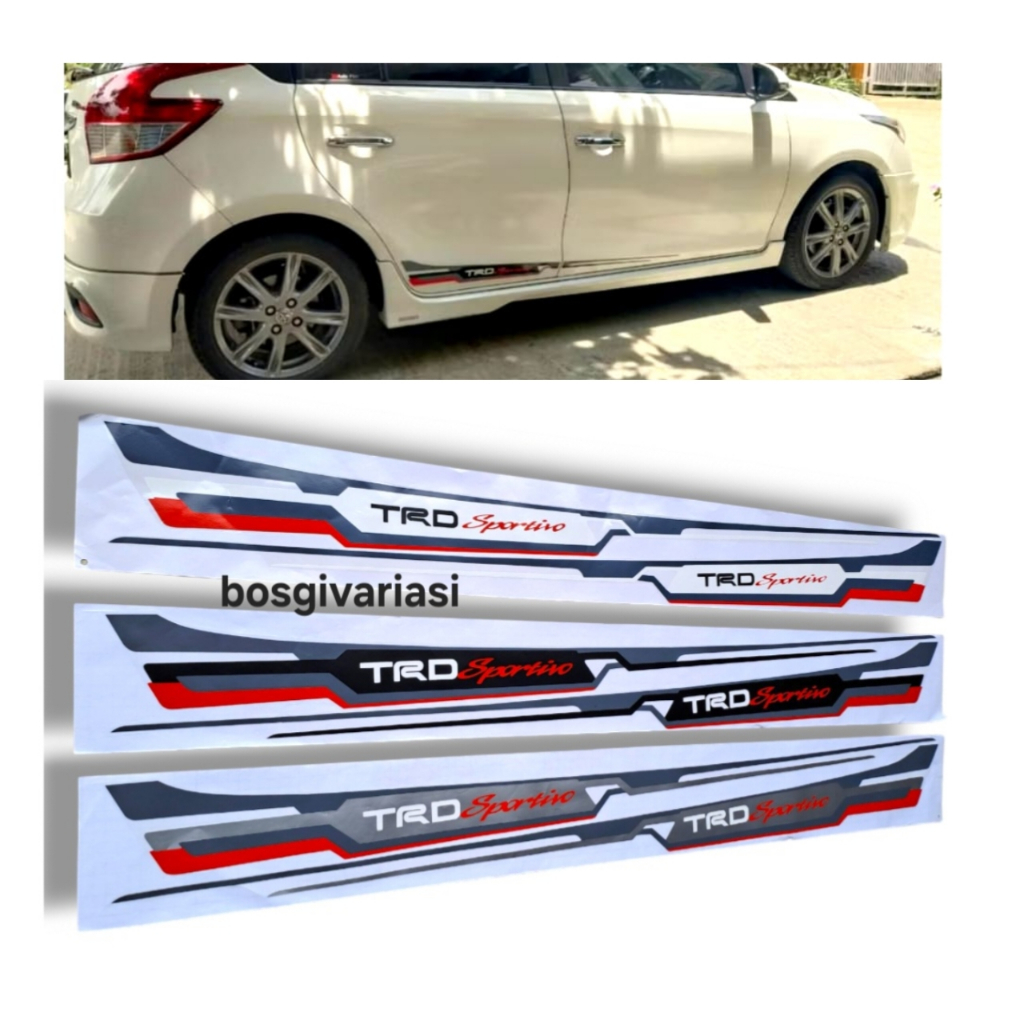 Stiker Yaris trd sportivo / sticker yaris trd / Stiker list body samping trd sportivo Yaris / stiker