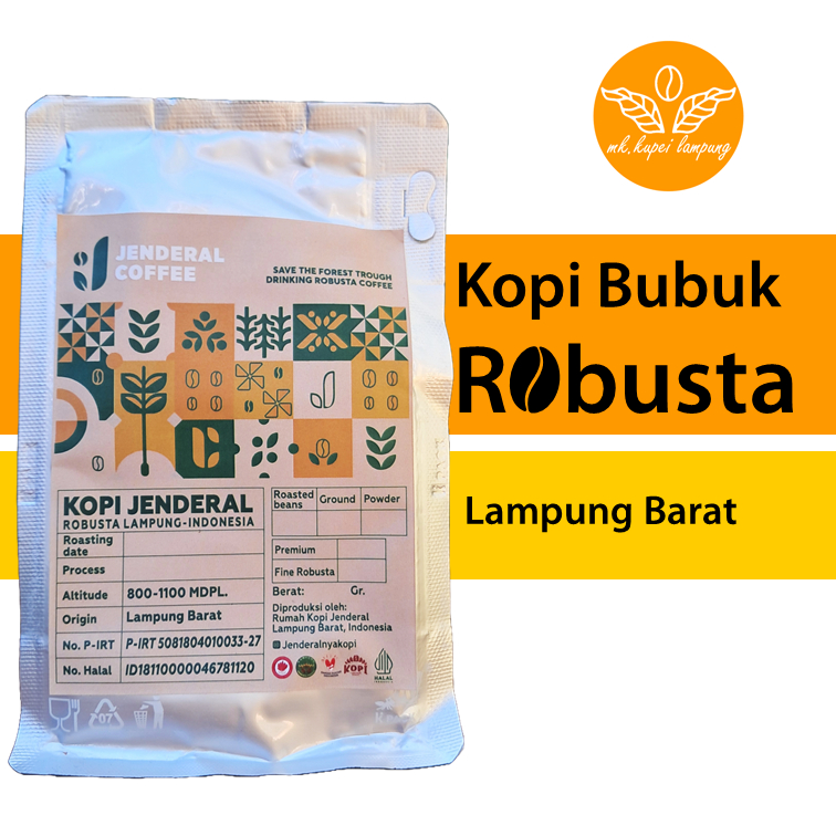 

Kopi Bubuk Robusta Lampung Jenderal Coffe