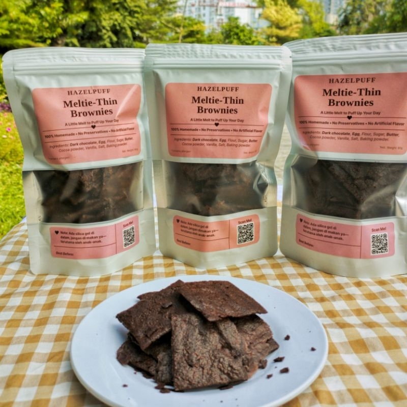 

BROWNIES CRISPY | MELTIE THIN BROWNIES | HAZELPUFF