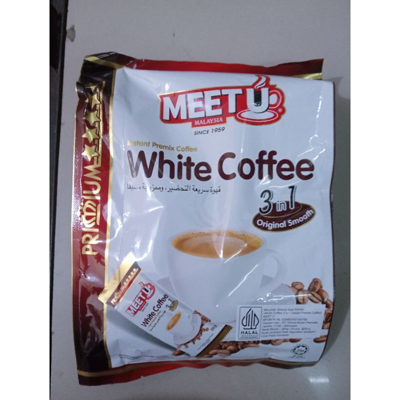 

Meet U white coffee instan premix coffee 3in1 original
