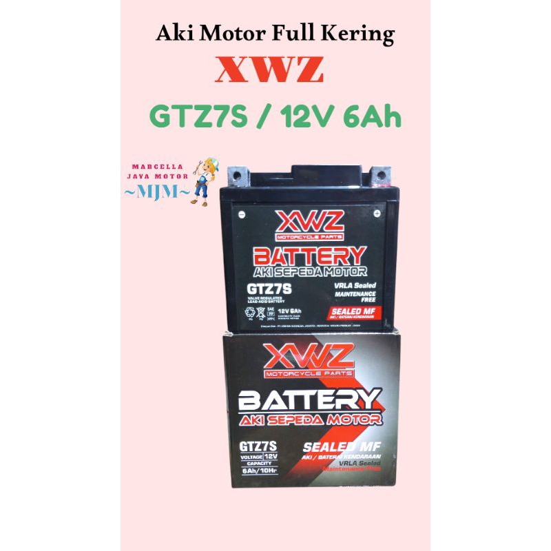 1 PCS AKI XWZ GTZ7S 12V 6AH AKI MOTOR FULL KERING GTZ-7S AKI MOTOR ORIGINAL MURAH