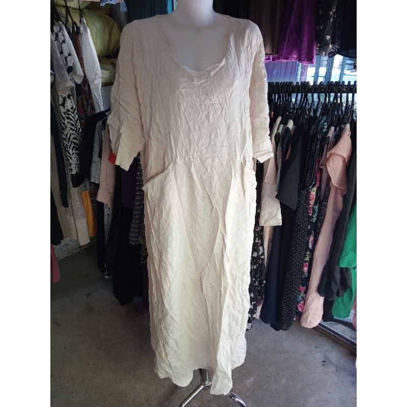 Daster Katun Korea  Jumbo Putih Polos