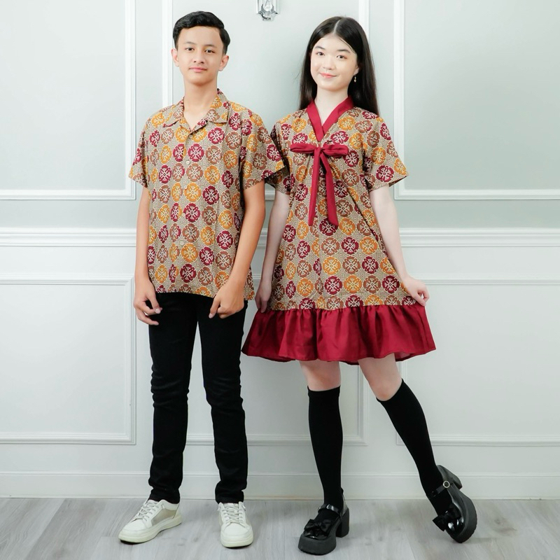 Dress Batik Anak Mei Jlamprang Motif Pekalongan Batik Pesisir Busana Cny Imlek