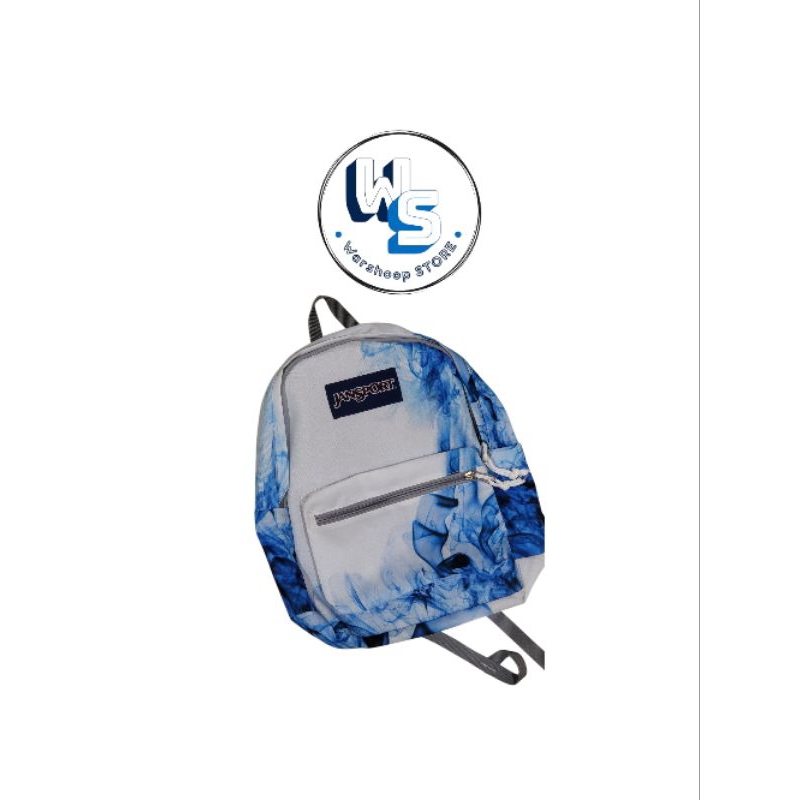 Tas Ransel Jansport Premium Motif Asap Biru Full Jansport Pria/Wanita Bisa COD - Ringan & Tahan Lama