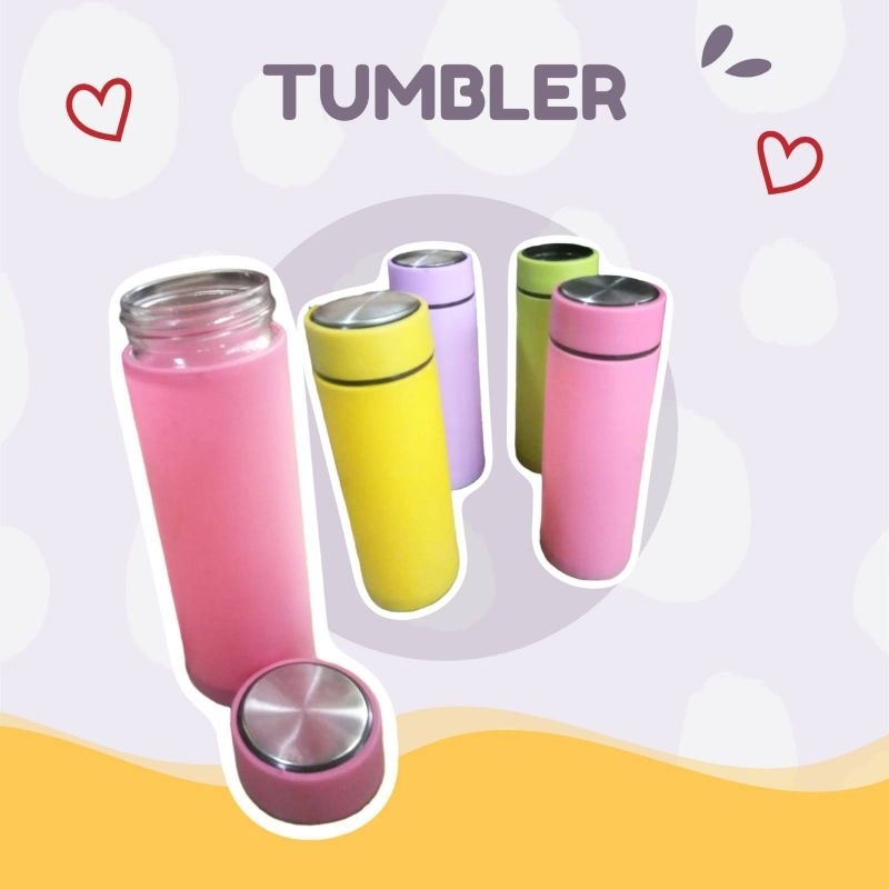 Botol Minum Kaca Six Oup Polos 450ml - Anti Racun, Tahan Air Panas, Desain Unik - Kitchenware, Water