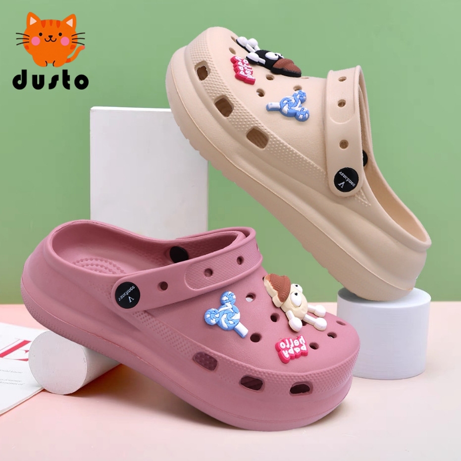Dusto Sandal Baim Wanita Tinggi Sandal Wanita Kekinian Sandal Jelly Baim Sepatu Sandal Fuji Wanita