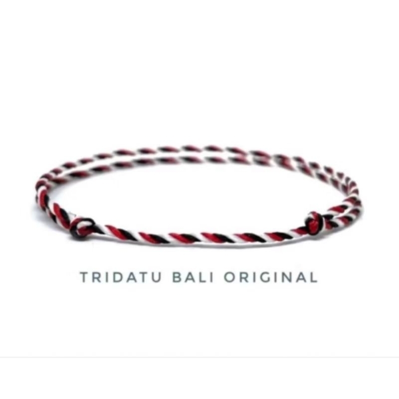GELANG TRIDATU ASLI ORIGINAL KHAS BALI POLOS 3 WARNA MERAH HITAM PUTIH OSROT MURAH 1MM 2MM 3MM SIMPU