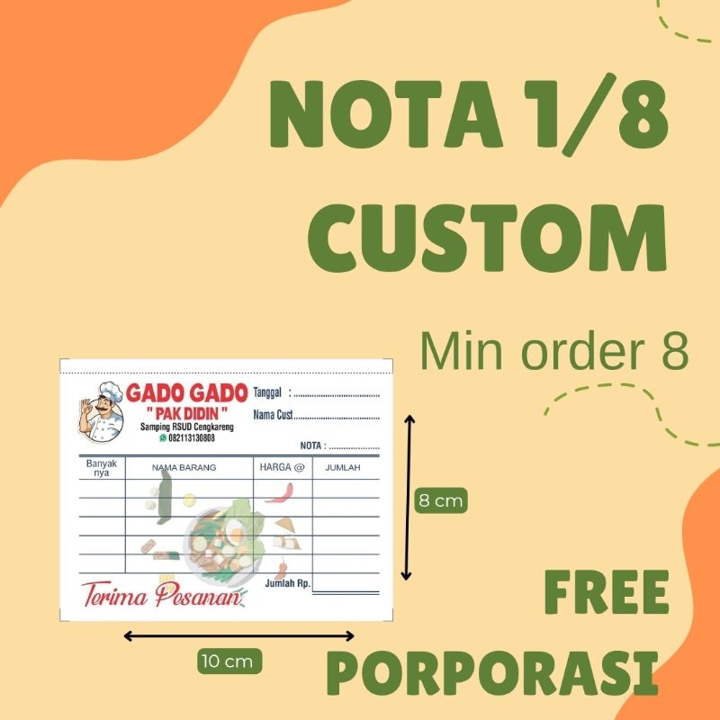 

Nota custom 1/8 FREE PORPORASI- Nota custom desain