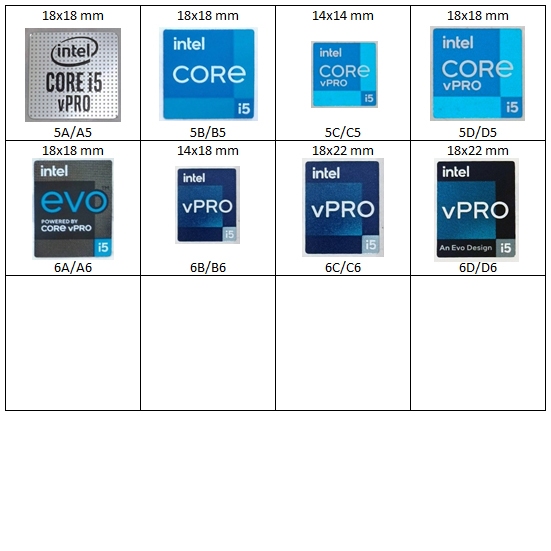 RB22 Stiker Sticker Intel Core i5 Ori