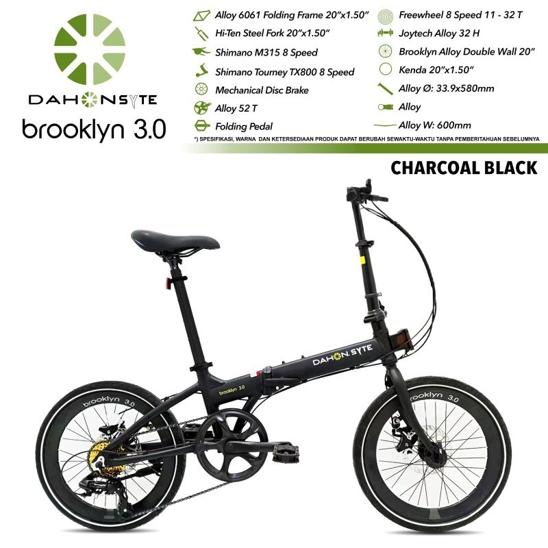 SEPEDA LIPAT 20 DAHON SYTE FOLDING BROOKLYN 3.0 ALLOY