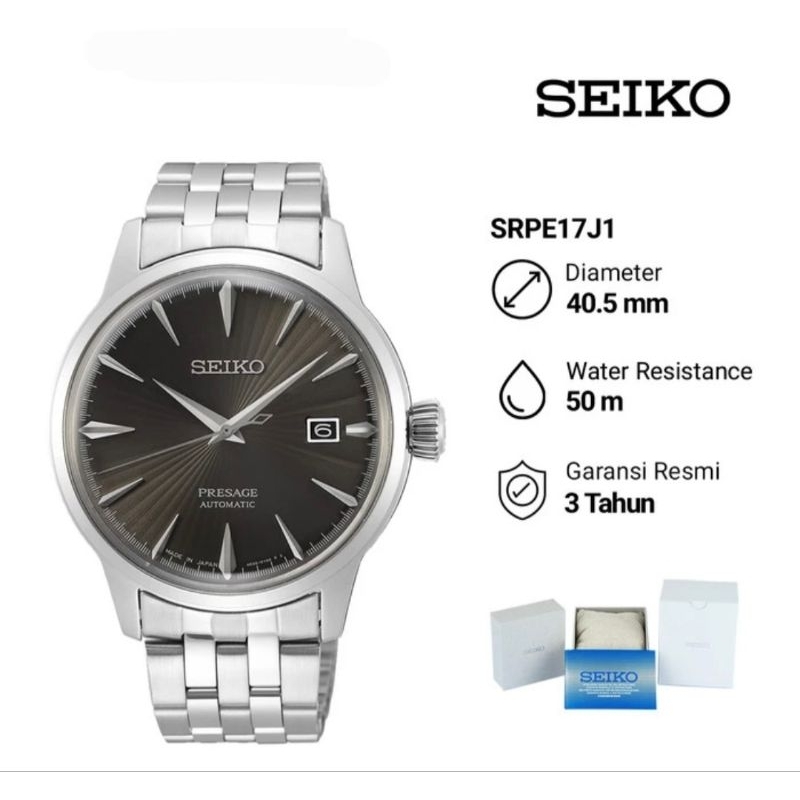 Seiko Presage SRPE17J1 Espresso Martini Automatic Jam Tangan Pria Original