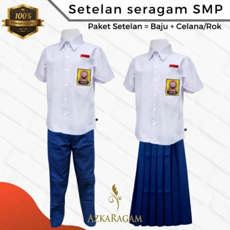 Setelan Seragam OSIS SMP Putra-putri Lengan Pendek