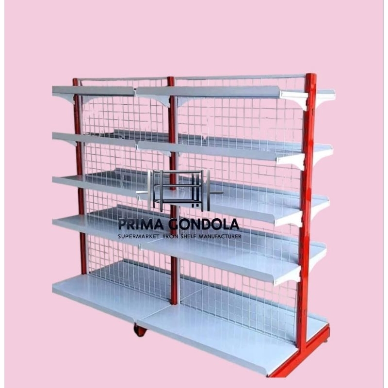 rak gondola minimarket double deret murah