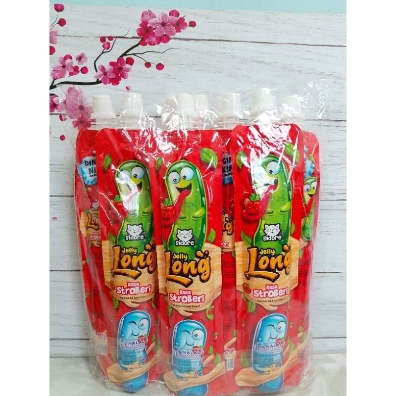 

JELLY LONG ( BEST SELLER ) 1 Pack isi 10 pcs 76ML Exp aman Rasa Anggur, Melon, Strawberry, Mangga