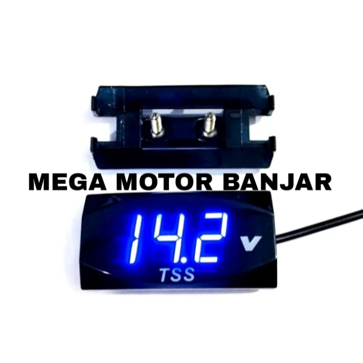 MEGA MOTOR volt meter aki motor 12v voltmeter digital volt meter aki motor accesories aki 12v buat m