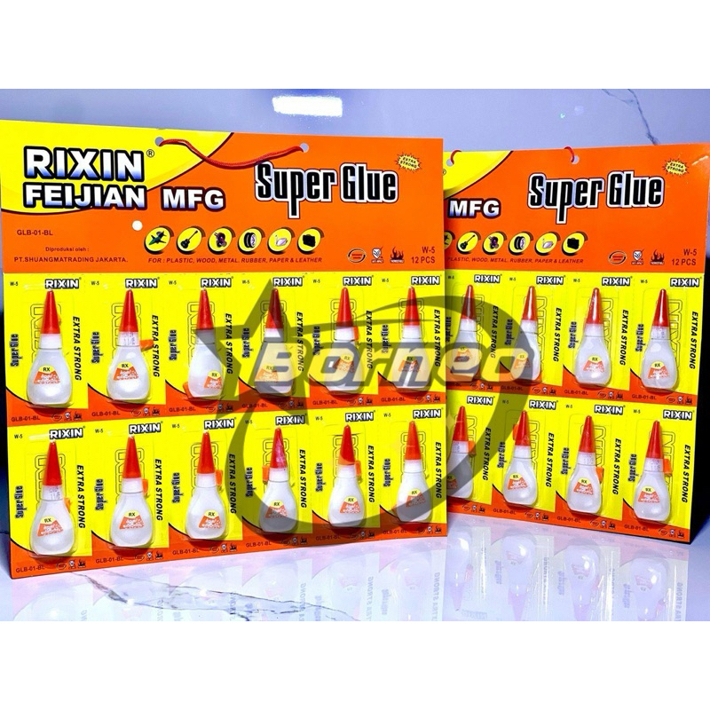 

Lem G Korea Rixin Feijian Serbaguna 1 Renceng 12 pcs / Super Glue Lem Korea Korea Rixin Feijian 502