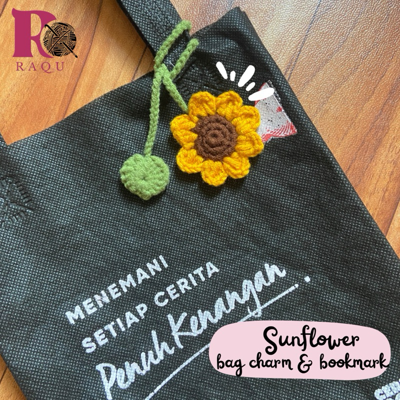 

Crochet Flower Bookmark Bagcharm Sunflower