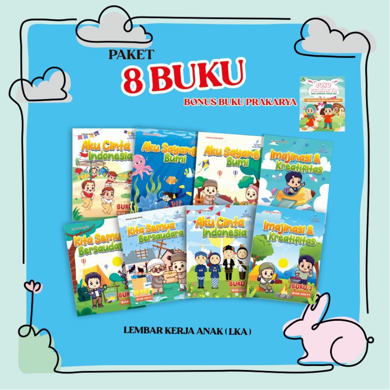 

PAKET LEMBAR KERJA ANAK RA, TK, PAUD ISI 8 BUKU