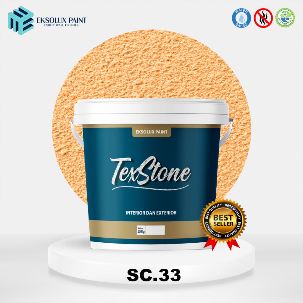 TEXSTONE Cat Tembok Tekstur Pasir Motif Kamprot INTERIOR & EKSTERIOR Tipe SC 33 - Cat Texture Pasir