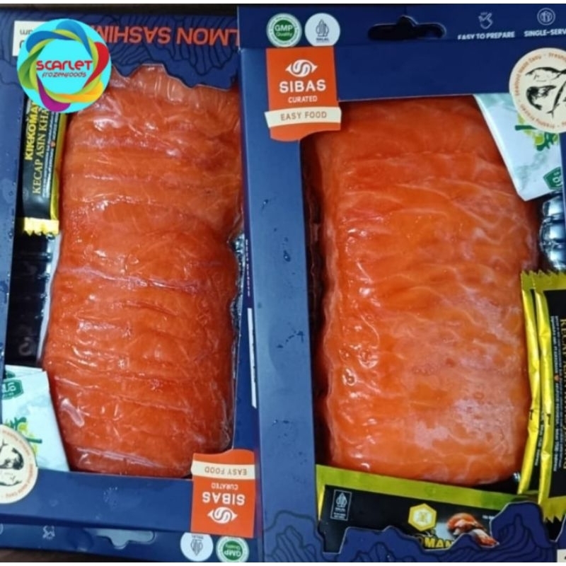 

Salmon Sashimi Grade Ikan Salmon Sushi Jepang Sibas 200gr