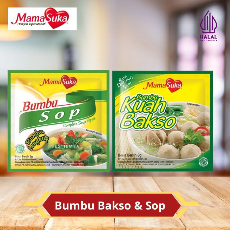 

1 Renceng MamaSuka Bumbu Kuah Bakso 8g/ Bumbu Sop 5 g