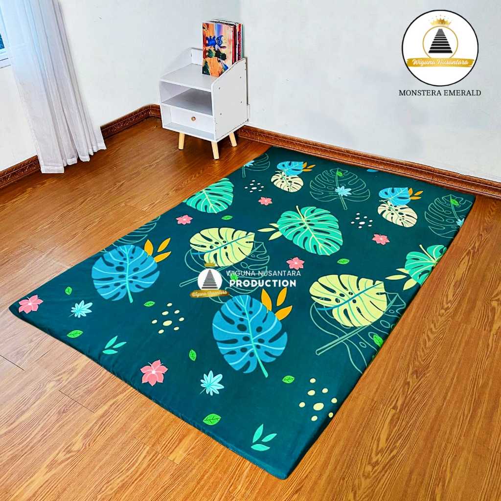 Kasur Busa Lantai Jumbo 180 X 180 X 3 Cm Plus Sarung Bantal Muat 4 Orang Kasur Lantai Lipat