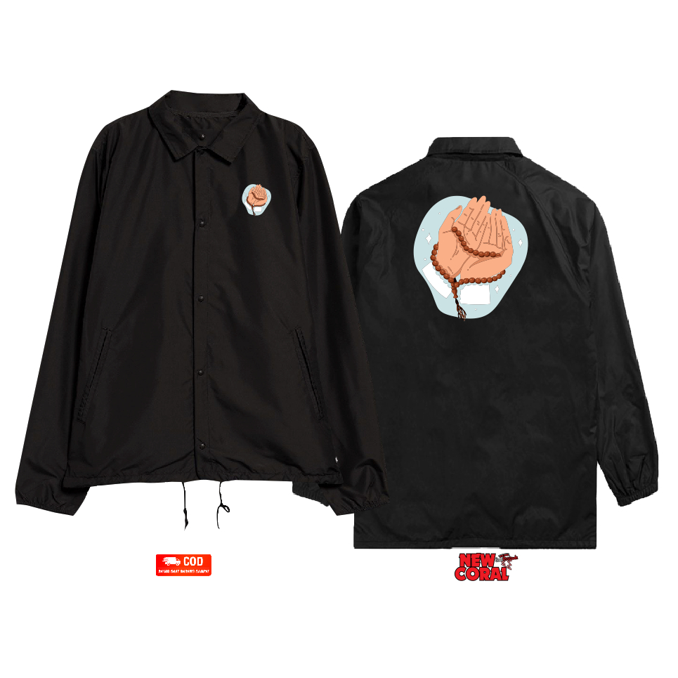 Jaket coach windbreaker Islam Muslim bahan waterproof kualitas distro termurah